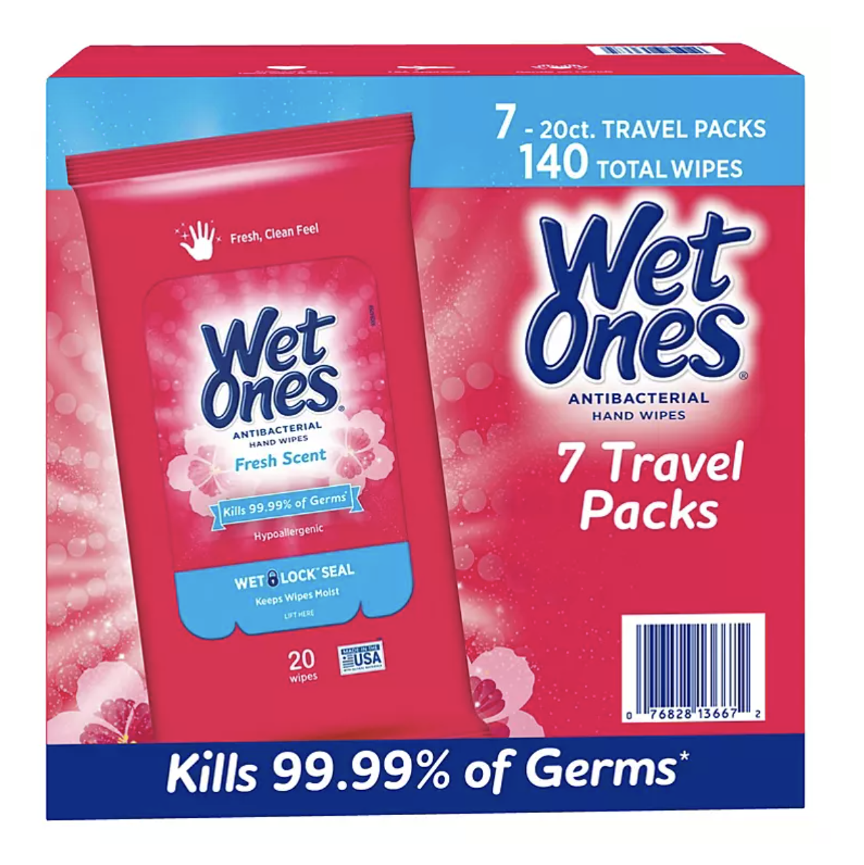 Wet Ones Antibacterial Hand Wipes Fresh Scent 20 Ct 7 Pk Bimila